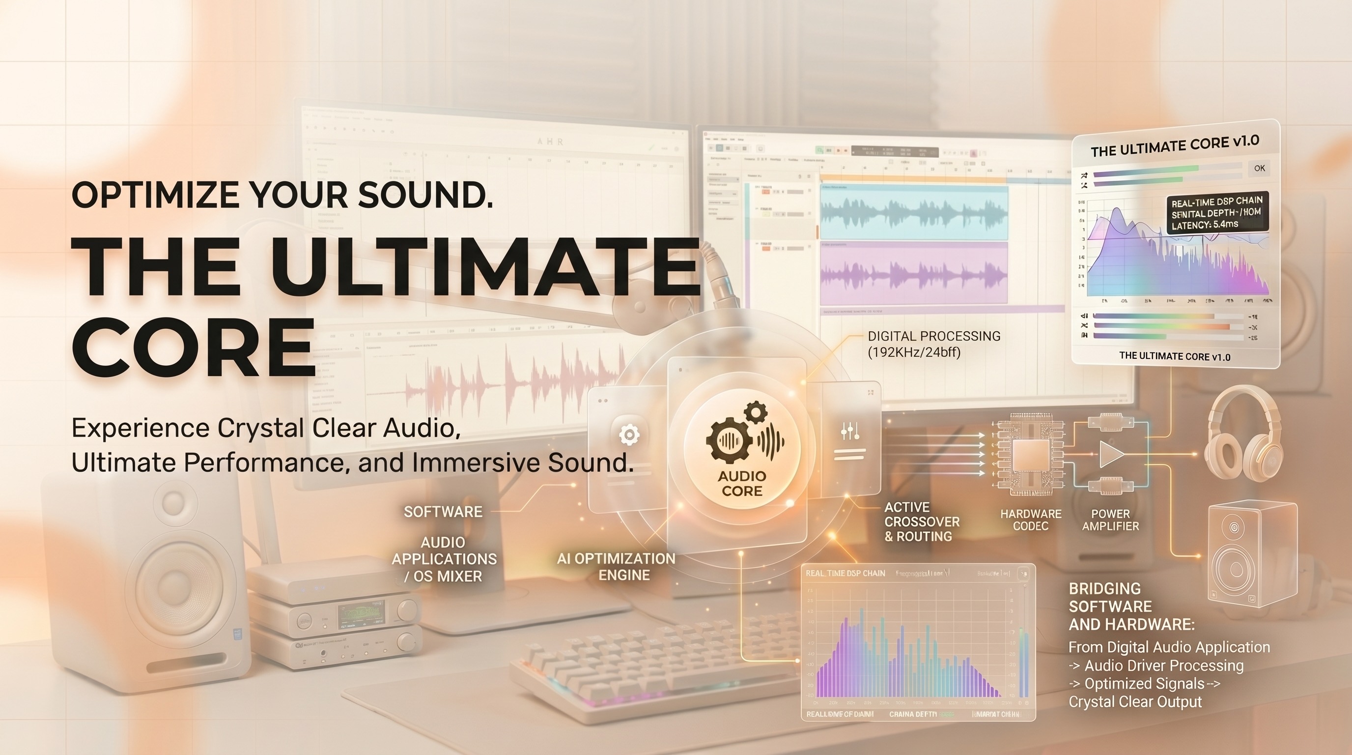 Audio driver bridging software and hardware for crystal-clear output