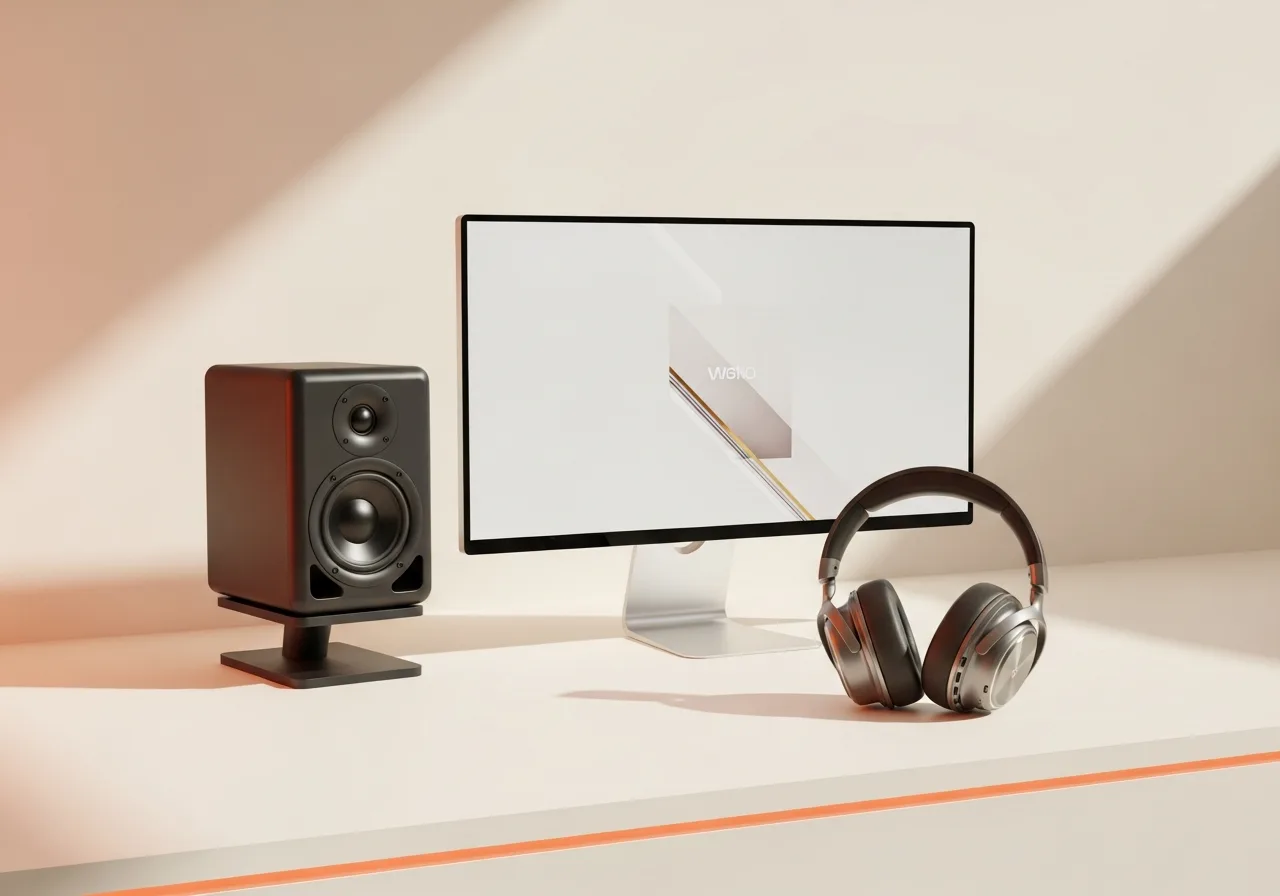 Graphics, display and audio hardware — monitor, speaker and headphones