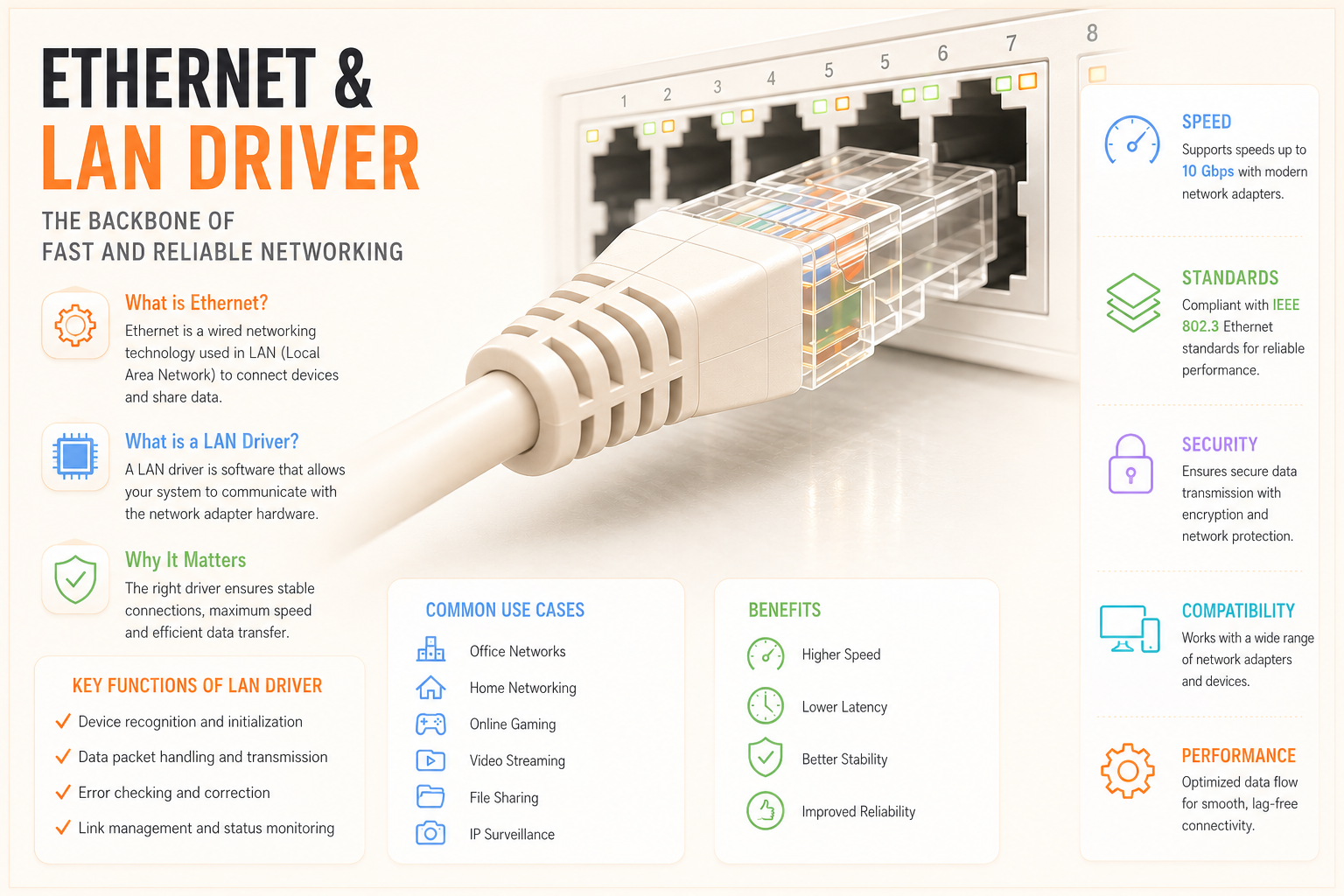 Ethernet & LAN driver — the backbone of fast, reliable networking with common use cases, benefits and key functions