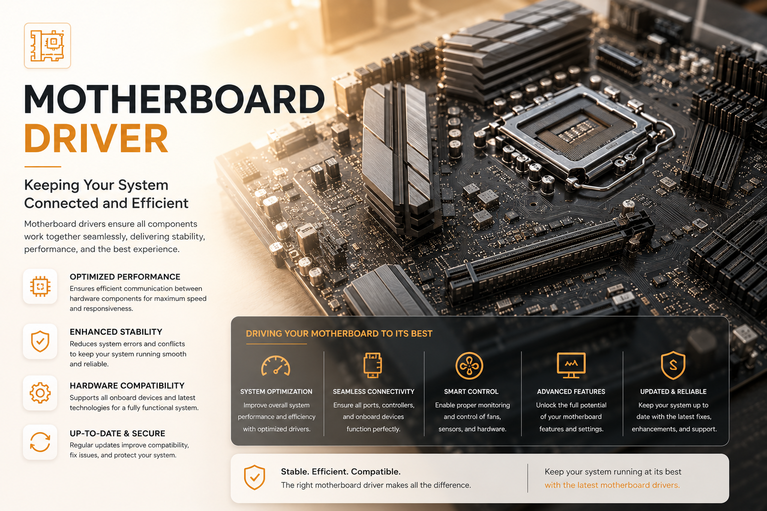 Motherboard driver keeping your system connected and efficient