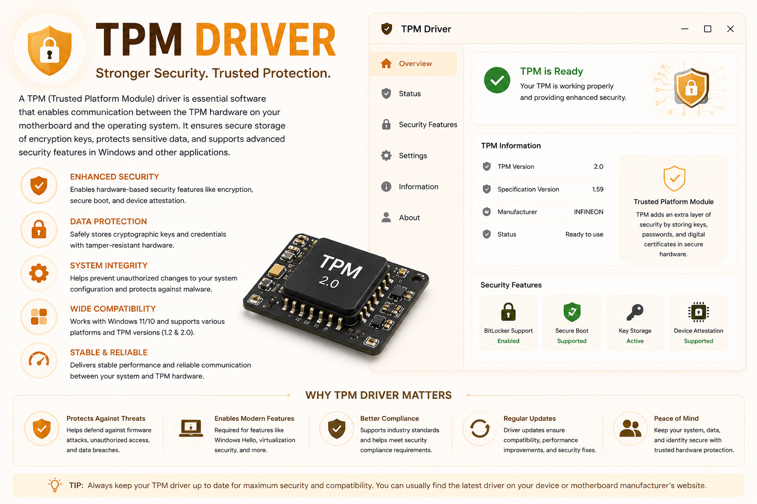 TPM driver overview — stronger security and trusted protection for your data